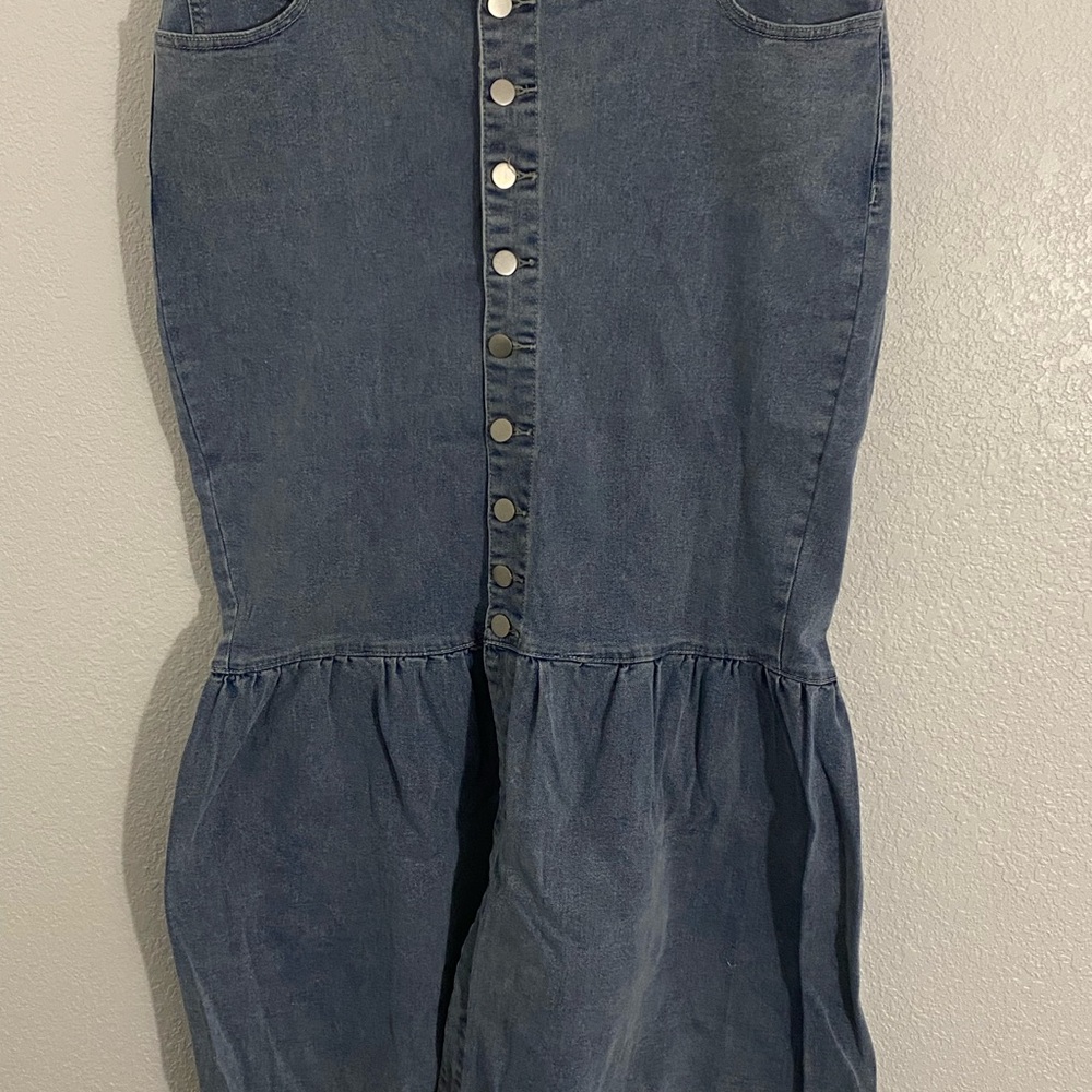 SHEIN Curve Blue Denim Skirt